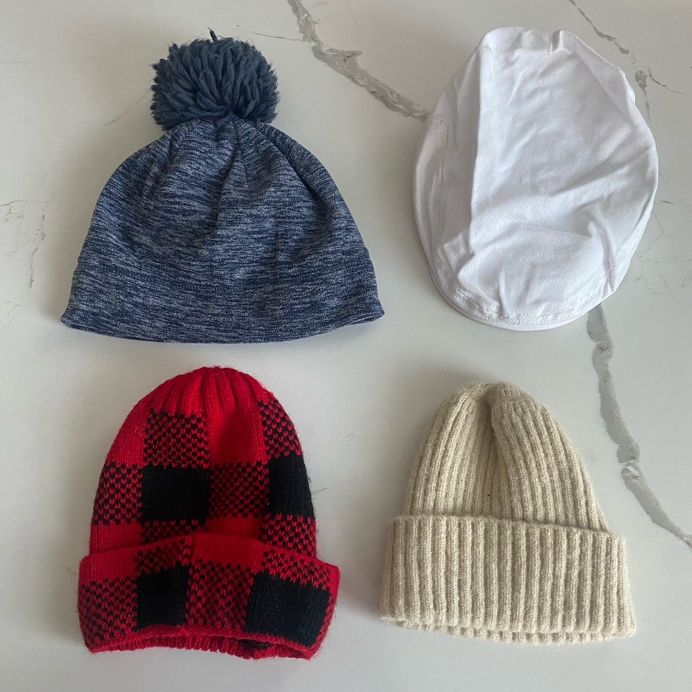 Stylish Beanie and Cap Set -Blue, White, Red, Cream Bundle Amazon SHEIN Old Navy